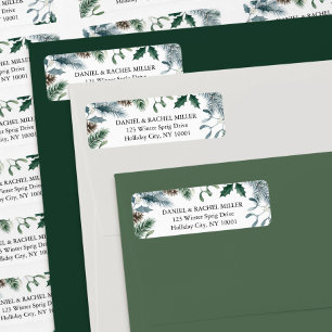 Rustic Winter Pine Mistletoe Holiday Address
