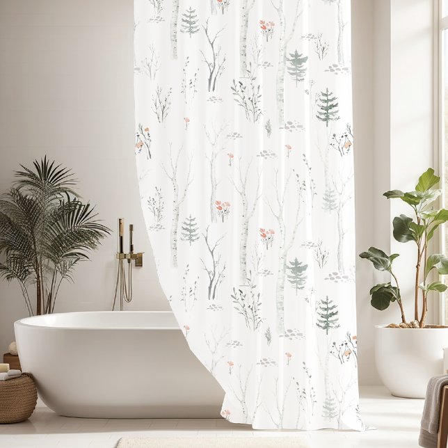 Rustic Winter Pine Tree Shower Curtain (Creator Uploaded)