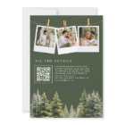 Rustic Winter Pine Trees Forest QR Code Wedding