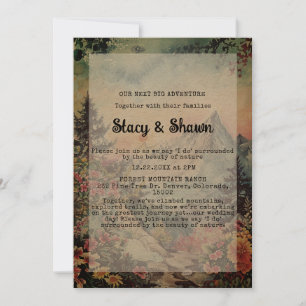 Rustic Winter Pine Trees Mountain Outdoor Wedding  Invitation