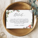 Rustic Winter Poinsettia Floral Wedding Details Enclosure Card<br><div class="desc">Rustic Winter Poinsettia Floral Wedding Details Card. (1) For further customisation, please click the "customise further" link and use our design tool to modify this template. (2) If you prefer Thicker papers / Matte Finish, you may consider to choose the Matte Paper Type. (3) If you need help or matching...</div>