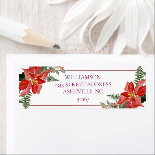 Rustic Winter Poinsettia Red Christmas Wedding