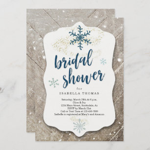 Rustic Winter Snow Bridal Shower Invitation