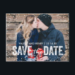 Rustic Winter Snowfall Save The Date Photo Announcement Postcard<br><div class="desc"></div>