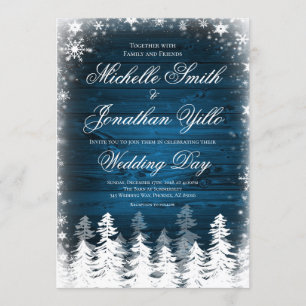 Rustic Winter Snowflake Wedding Invitation