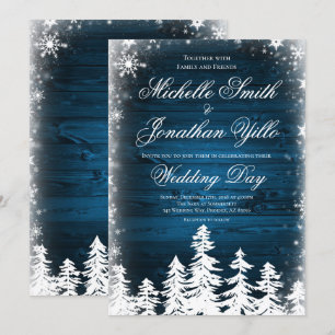 Rustic Winter Snowflake Wedding Invitation