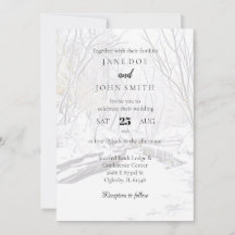 Rustic Winter Snowy Canyon Wedding Invitation