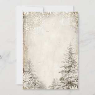 Rustic Winter Tree Invitation Template   Vintage H