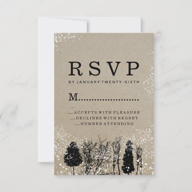 RUSTIC WINTER TREE RSVP CARDS (Front)