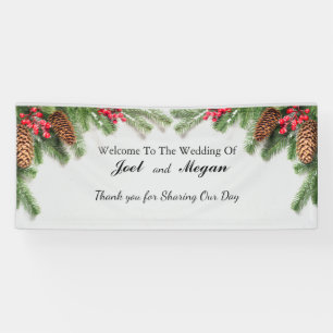 Rustic Winter Wedding Banner Personalise
