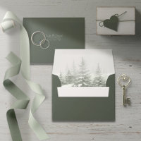 Rustic Winter Wedding Forest Green ID1049