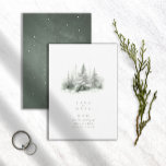 Rustic Winter Wedding Forest Green ID1049 Save The Date<br><div class="desc">This elegant wedding suite features a rustic winter theme with fir trees and snowy woodland watercolors. This coordinating Save the Date card, with it's handwritten script text and watercolor background in dark forest green, is perfect for couples who want to celebrate their love in a cosy and intimate atmosphere. The...</div>