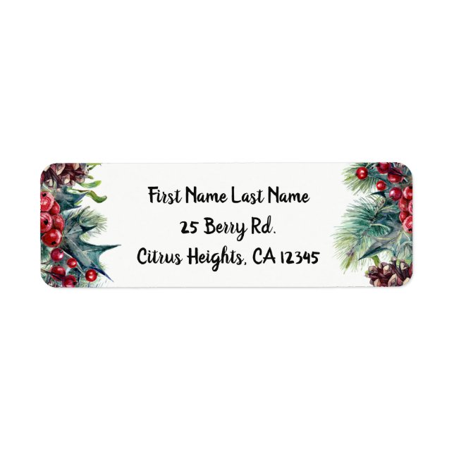 Rustic Winter Wedding Holiday Christmas Berries (Front)