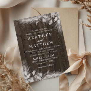 Rustic Winter Wedding Invitation