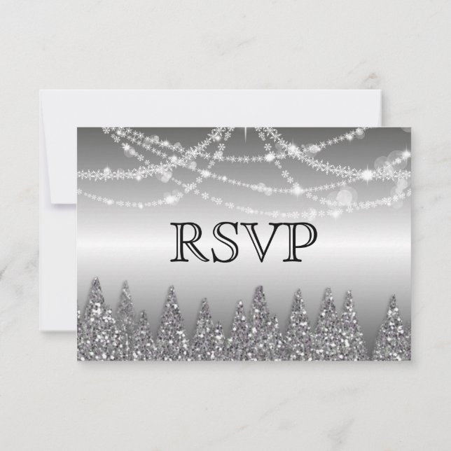 Rustic winter Wedding RSVP Card (Back)