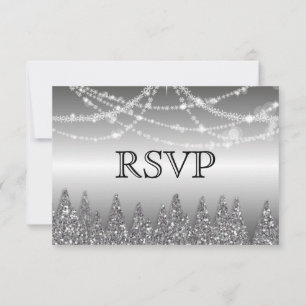 Rustic winter Wedding RSVP Card