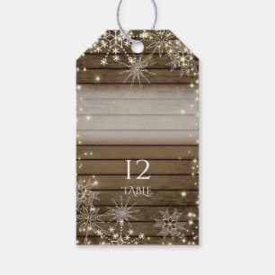 Rustic Winter Wedding Snowflakes Seating Gift Tags