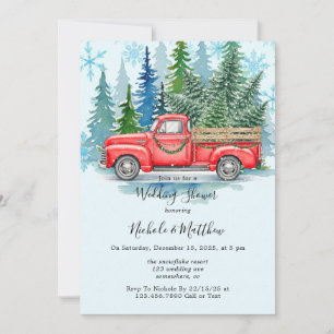 Rustic Winter Wedding Truck Bridesmaids Favor Invitation