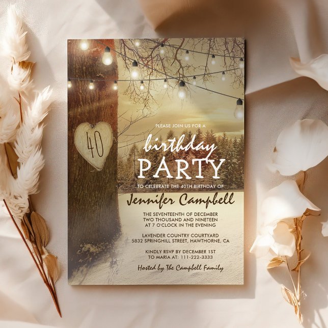 Rustic Winter Wonderland Birthday Invitation (Creator Uploaded)