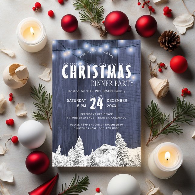 Rustic winter wonderland Christmas party Invitation (Creator Uploaded)
