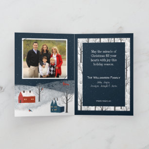Rustic Winter Wonderland Family Photo Holiday Card