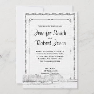 Rustic Winter Wonderland Wedding Invitation