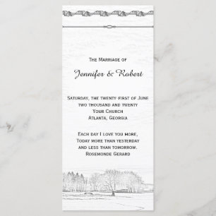 Rustic Winter Wonderland Wedding Program Programme