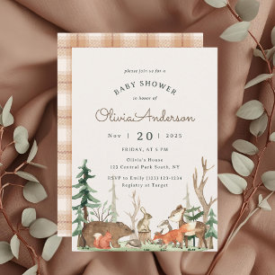 Rustic Winter Woodland Baby Shower Invitation