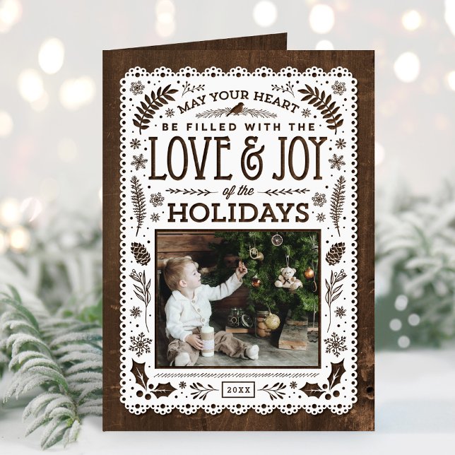 Rustic Winter Woodland Cutout Holiday Photo Card (Creator Uploaded)