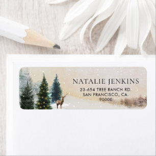 Rustic Winter Woodland Return Address