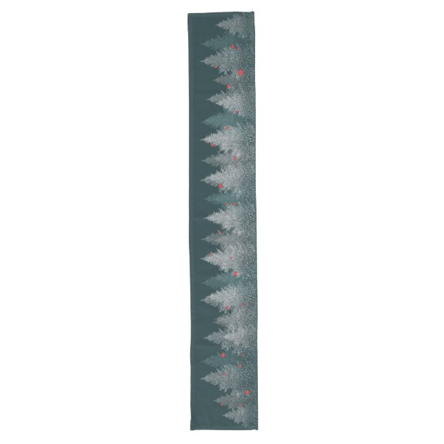 Rustic Wintry Christmas Trees Table Runner (Front)