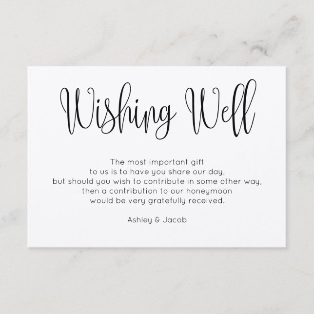 Rustic wishing well modern. Kraft wedding inserts (Front)