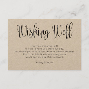 Rustic wishing well modern. Kraft wedding inserts