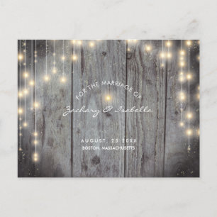 Rustic with Lights Save the Date Announcement Postcard