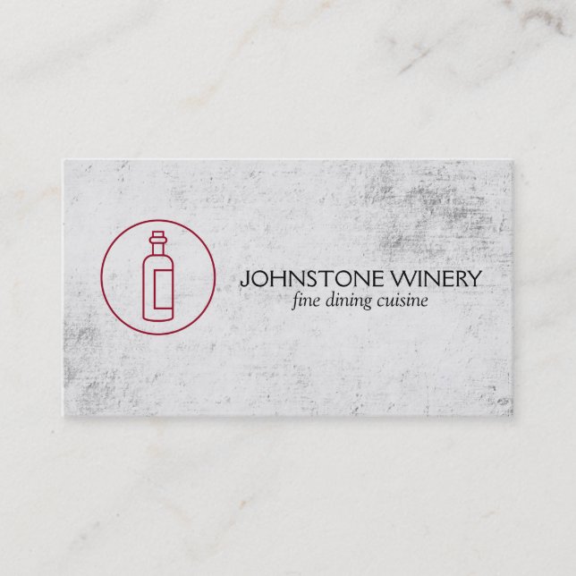 Rustic with Wine Bottle Business Card (Front)