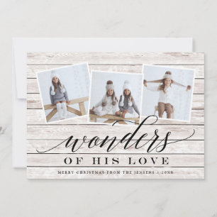 Rustic Wonder Holiday Photo Collage Card
