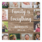 Rustic Wood 12 Photo Collage Family