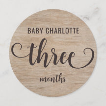 Rustic Wood 3-4 Months Baby Milestone Sign