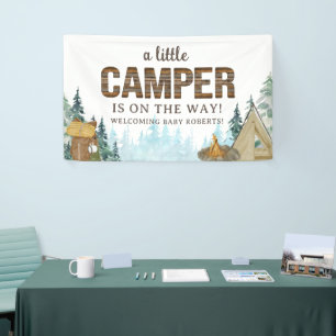 Rustic Wood A Little Camper Baby Shower Banner