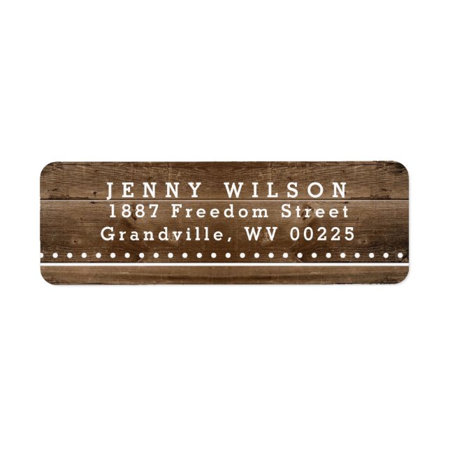 Rustic Wood Address Label (Front)