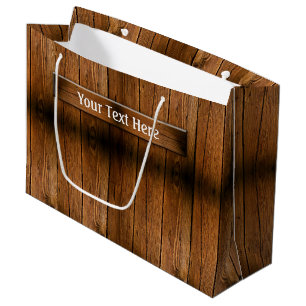 Rustic Wood All Purpose Large Gift Bag