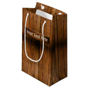 Rustic Wood All Purpose Small Gift Bag