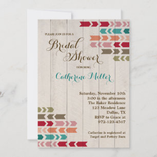 Rustic Wood and Arrow Bridal Shower Invitations