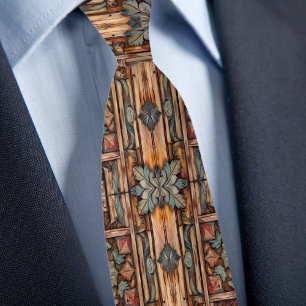 Rustic Wood And Blue Tie