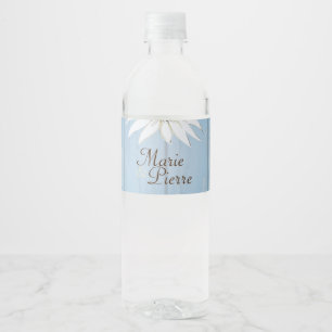 Rustic Wood and Daisies Water Bottle Label