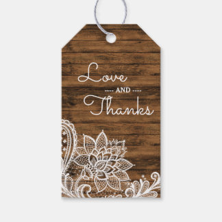 Rustic Wood and Lace | Wedding Favour Thank You Gift Tags