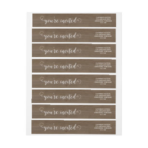Rustic Wood and Lace Wraparound Wrap Around Label