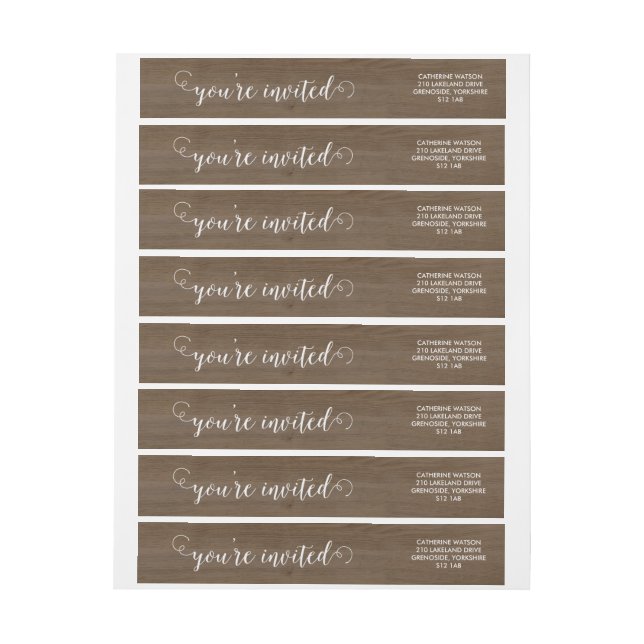 Rustic Wood and Lace Wraparound Wrap Around Label (Sheet)