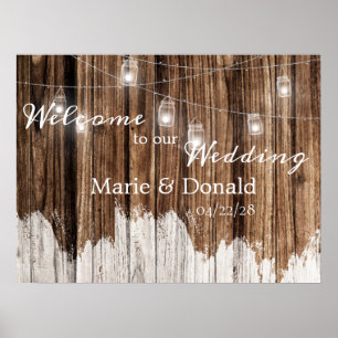 Rustic Wood and Lanterns Poster