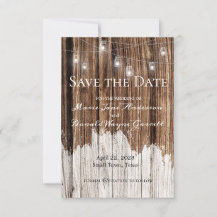 Rustic Wood and Lanterns Save The Date